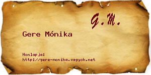 Gere Mónika névjegykártya